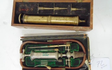 2- Antique Medical Syringe, with needles 1) Marked- J.