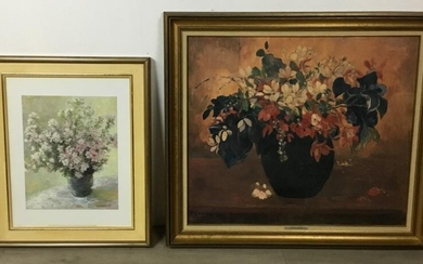2 Fine Art Prints Still Lifes of Flowers
