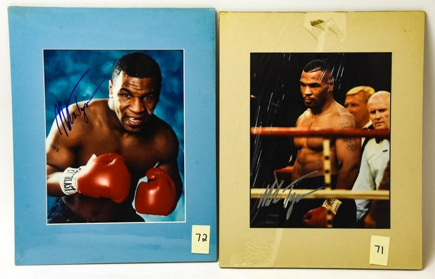 2 Mike Tyson Autographed Photographs