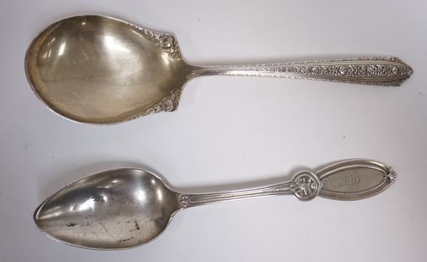 STERLING SILVER 2 SERVING SPOONS