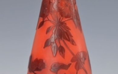 vase, Galle, 1920, colourless multilayer glass, red/dark...