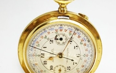Sarda Besancon Mens 18k Gold Chronograph Pocket watch/stopper - Swiss/ French