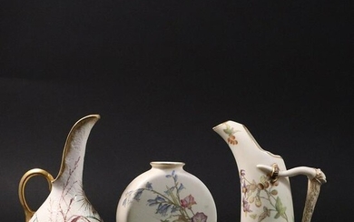 [3] Antique ROYAL WORCESTER Decorated Pitchers, Vase