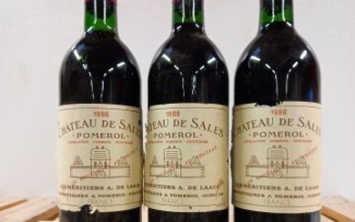 3 bouteilles de Pomerol Château de Sales... - Lot 72 - Enchères Maisons-Laffitte