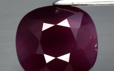 30$---1.35ct 6.8x6.6mm Cushion Natural Pinkish Purple Sapphire Unheated Tanzania