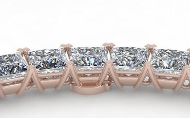 36 ctw Princess Certified SI Diamond Necklace 18K White Gold