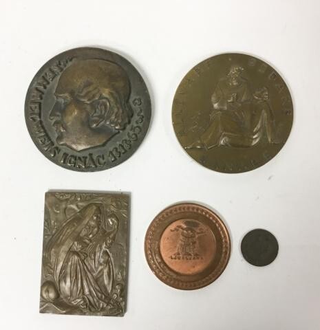4 Commemorative Medals, Russian 1 Kopek Coin