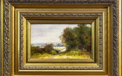 RURAL SCENE WITH COTTAGE, AN OIL BY NORMAN M