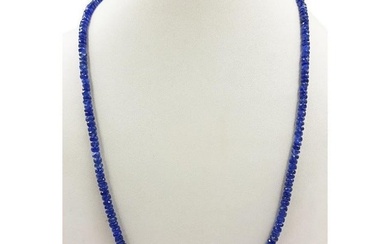 4mm Blue Sapphire Bead String Necklace