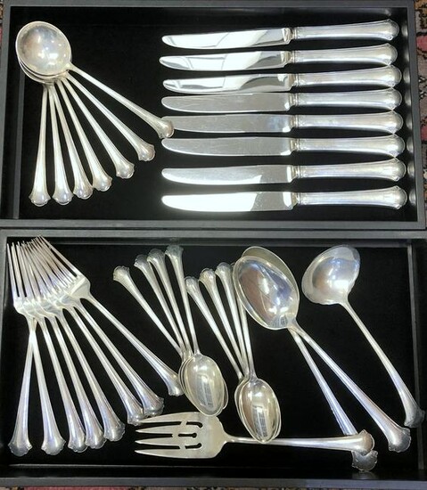 51 Piece Set Towle Chippendale Sterling Silver Flatware