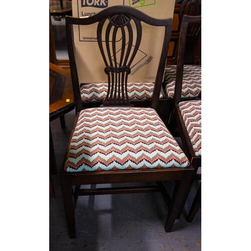 6 MAHOGANY HEPPLEWHITE DINING CHAIRS AF
