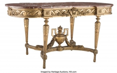 61072: A French Napoleon III Giltwood and Rosso Antico