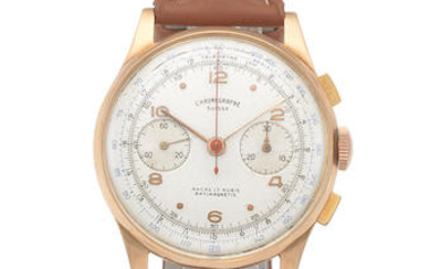 Britix. An 18K gold manual wind chronograph wristwatch