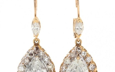 14KT Gold and Diamond Dangle Earrings