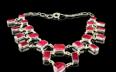 225.55CT Ruby and Sterling Silver Necklace