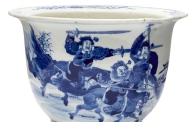 A Chinese porcelain Kangxi style jardinière, 19th...