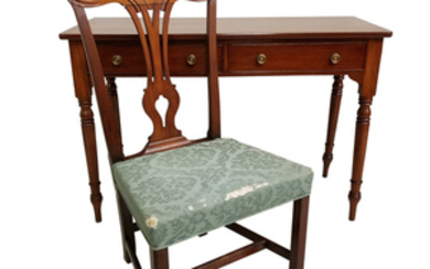 Chippendale Mahogany Side Chair and a Victorian Two-drawer Server