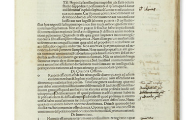 CICERO, MARCUS TULLIUS. Rhetorica ad C. Herennium. Edited by Omnibonus Leonicenus. [68] leaves,...