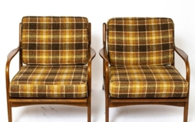 Danish Mid-Century Modern Lounge Chairs, Pair