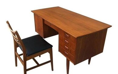 Danish Modern Teak Desk & Chair