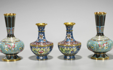 Four Chinese Cloisonne Enamel Vases