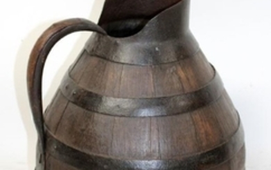 French Alsacian wood and iron wine pitcher