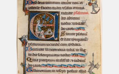 French Illuminated Manuscript Leaf