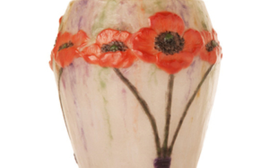 GABRIEL ARGY-ROUSSEAU (1885-1953) Vase ovoïde "Coquelicots", modèle créé...