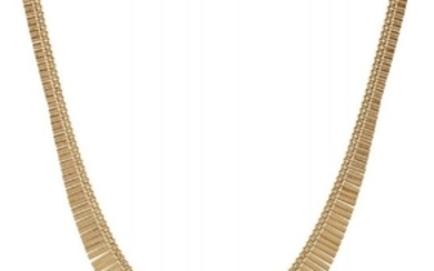 An Italian, flexible necklace, of fringe design,...