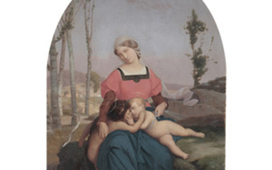Jean-Lon GERME (Vesoul 1824 - Paris 1904) Vierge l'Enfant et...