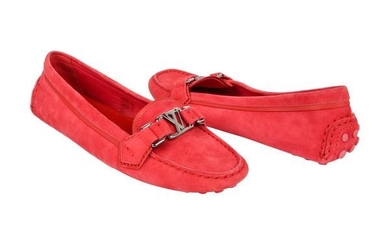 Louis Vuitton Shoe Pink Raspberry Suede Loafer /
