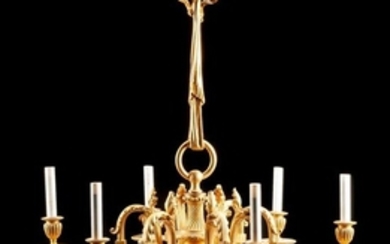 A Louis XV Style Gilt Bronze Six-Light Chandelier