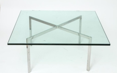 Mies van der Rohe Barcelona Glass Top Table