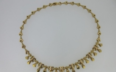 A modern Italian fringe necklace marked '750'