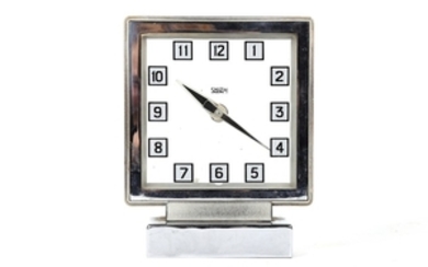 A Modernist Smiths chrome and glass mystery clock,...