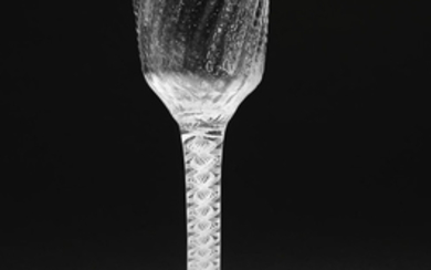 A rare moulded wine glass, circa 1765