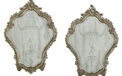 Pair of Venetian Rococo-Style Mirrors