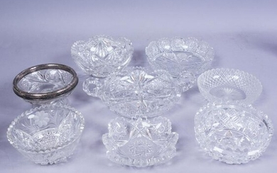8 Assorted Antique ABP Cut Glass Serving Dishes