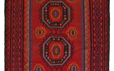 8 x 12 Old Tribal Caracteristic Kilim Rug Wool Handmade Afghan