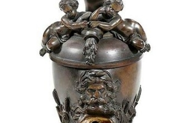 Bronze Renaissance Revival Oil Lamp