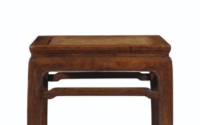 A RARE PAIR OF HUANGHUALI RECTANGULAR WAISTED STOOLS, CHANGFANGDENG, 17TH-18TH CENTURY