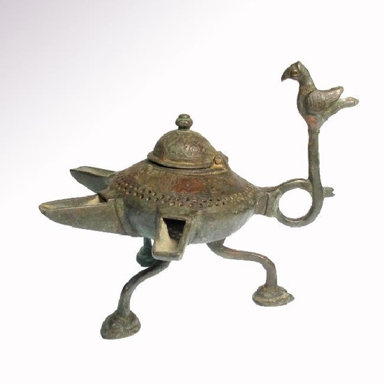 Bronze Oil Lamp with Multiple Spouts, Seljuk, c. 11th