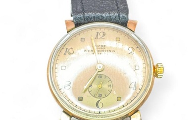 A 1940s 9ct rose gold gentlemen's wristwatch, signed Ancre 15...