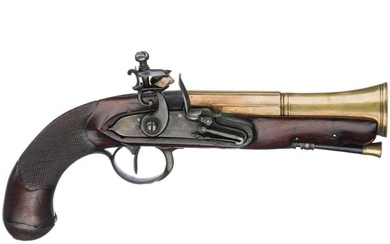 A Belgien blunderbuss flintlock pistol, Liege, circa 1810