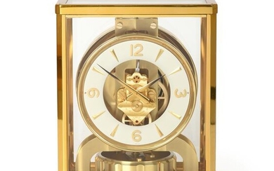 A Brass Atmos Clock, signed Jaeger LeCoultre, 20th century, case...