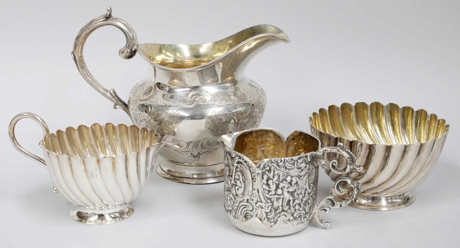 A Collection of Assorted Silver, comprising a Victorian cream-jug, by...
