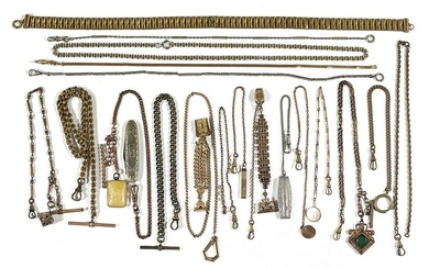 A Collection of Goldfilled Watch Chains and Fobs.