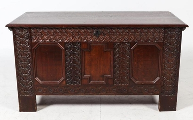 A Continental Carved Oak Chest