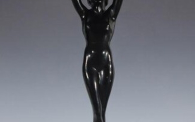 A FRANKART ART DECO ASH RECEIVER WITH FIGURAL NUDE