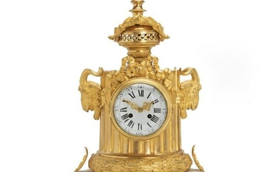 A French white marble and gilt bronze clock